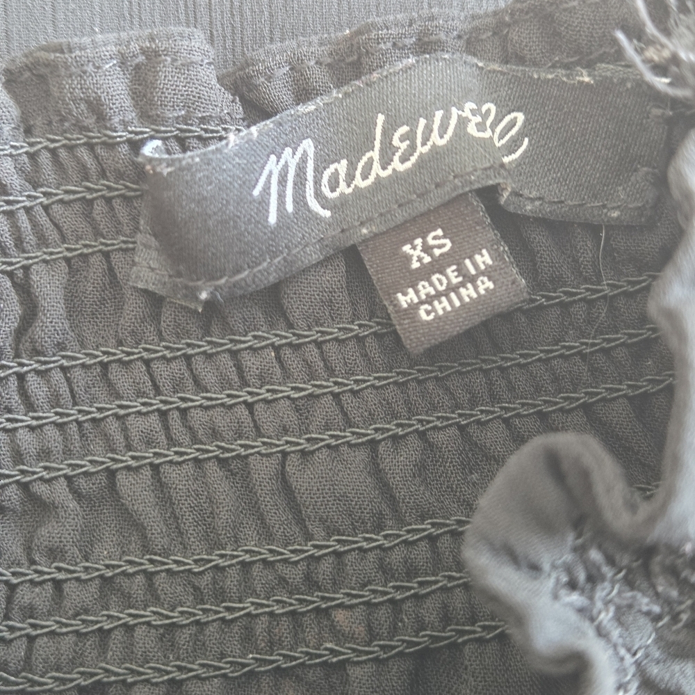 Madewell Smocked Mockneck Top - Picture 5 of 9